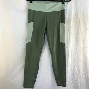 Parks Project Leggings Women Size Large Green Color Block Sequoia Trail Pockets
